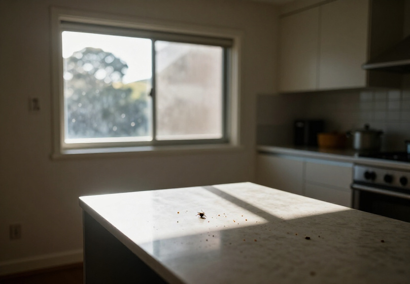 Ants swarming around outdoor paving in Sefton backyard before treatment